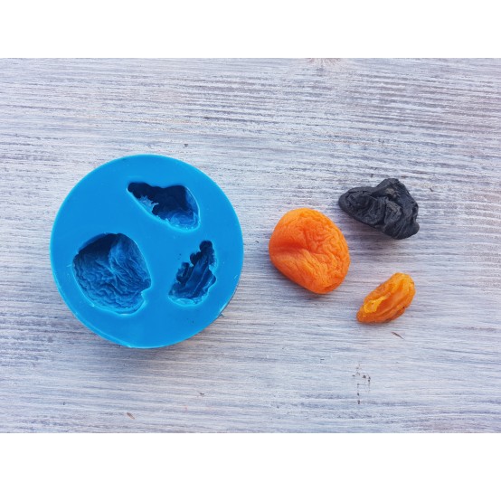 Silicone molds of сoffee beans, nuts, dried fruits and fruits in